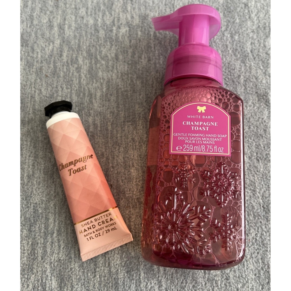 Bath & Body Works Champagne Toast Foaming Hand Soap & Shea Butter Cream Set New